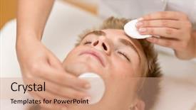  Presentation with beauty salon men - Theme with beauty salon men - male cosmetics - cleaning face background and a coral colored foreground