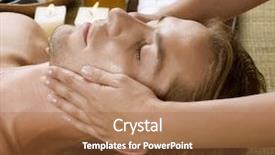  Presentation with beauty salon men - Theme consisting of beauty salon men - spa young man getting face background and a red colored foreground