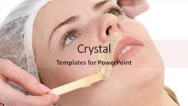  Presentation with beauty salon design - Beautiful slide set featuring beauty salon mustache depilation facial skin treatment and care focus on upper lip backdrop and a coral colored foreground