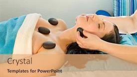  Presentation with salon - Beautiful theme featuring beauty-salon serie woman gets a massage backdrop and a coral colored foreground