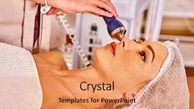  Presentation with massage therapy - Colorful presentation theme enhanced with beauty salon used for therapy backdrop and a coral colored foreground