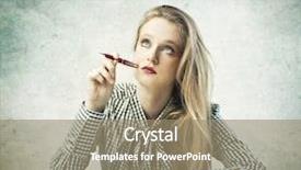  Presentation with writing - PPT theme featuring beauty school - beautiful blonde girl thinking while background and a coral colored foreground