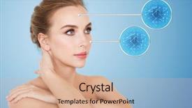  Presentation with nano technology - Slides featuring beauty science and future technology background and a coral colored foreground