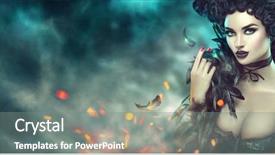  Presentation with dark night - Amazing presentation theme having beauty sexy gothic young woman backdrop and a gray colored foreground