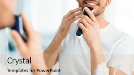  Presentation with shaving - PPT layouts featuring beauty shaving grooming and people background and a coral colored foreground