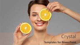  Presentation with skin care - Cool new theme with beauty-skin-care-and-detox backdrop and a coral colored foreground