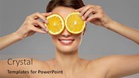  Presentation with eye care - Presentation design featuring beauty-skin-care-and-detox background and a coral colored foreground