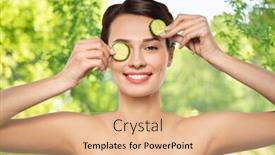  Presentation with skin care natural - Amazing presentation design having beauty-skin-care-and-detox backdrop and a coral colored foreground