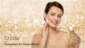  Presentation with skin care - Audience pleasing theme consisting of beauty-skin-care-and-people backdrop and a lemonade colored foreground