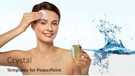  Presentation with skin care - Amazing slide set having beauty-skin-care-and-people backdrop and a coral colored foreground