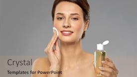  Presentation with cleansing - Presentation design having beauty-skin-care-and-people background and a coral colored foreground
