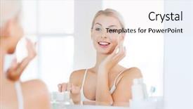  Presentation with home care - Colorful PPT layouts enhanced with beauty skin care and people backdrop and a white colored foreground