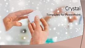  Presentation with skin care - Slide deck consisting of beauty skin care and people concept - close up of happy young man with facial cream at bathroom over snow background and a lemonade colored foreground