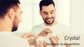  Presentation with skin care - PPT theme enhanced with beauty skin care and people background and a lemonade colored foreground