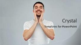  Presentation with men grooming - Cool new slides with beauty skin care grooming backdrop and a light gray colored foreground