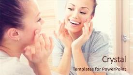  Presentation with teenage girl - Amazing PPT theme having beauty skin care young beautiful backdrop and a lemonade colored foreground