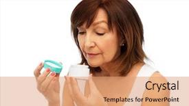  Presentation with beauty cosmetics - Theme having beauty skincare and cosmetics concept background and a coral colored foreground