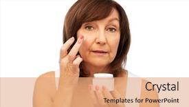  Presentation with beauty cosmetics - Audience pleasing slide set consisting of beauty skincare and cosmetics concept backdrop and a coral colored foreground