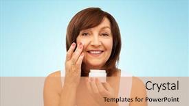  Presentation with beauty cosmetics - Presentation theme with beauty skincare and cosmetics concept background and a coral colored foreground