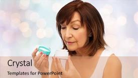  Presentation with cosmetics beauty - Slide set with beauty skincare and cosmetics concept background and a coral colored foreground