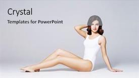  Presentation with loss - Theme featuring beauty slimming - fit and sporty girl background and a  colored foreground