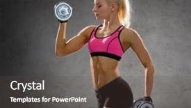  Presentation with elderly people and exercise - Presentation theme having protein shakes sport and fitness background and a coral colored foreground