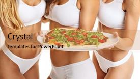  Presentation with independant women - Amazing slides having beauty slimming - midsection of fit women posing backdrop and a  colored foreground