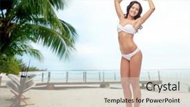  Presentation with tourism - Amazing presentation having beauty slimming - people swimwear tourism travel backdrop and a  colored foreground