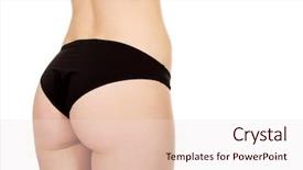  Presentation with sexy - Slide deck with beauty slimming - sexy young woman back background and a  colored foreground