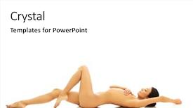  Presentation with floor - Audience pleasing presentation theme consisting of beauty slimming - slim woman lying backdrop and a  colored foreground