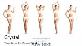  Presentation with sports nutrition for athletics - Cool new presentation theme with beauty slimming - sporty and fit female body backdrop and a white colored foreground