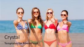  Presentation with summer holiday move - Cool new presentation theme with beauty slimming - summer vacation holidays travel gesture backdrop and a  colored foreground