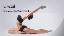  Presentation with yoga - Cool new theme with beauty slimming - young beautiful yoga posing backdrop and a light gray colored foreground