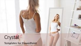  Presentation with beauty - Slides consisting of beauty slimming and people concept background and a coral colored foreground