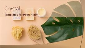  Presentation with natural soap - Colorful PPT theme enhanced with beauty-spa-and-bath-concept backdrop and a lemonade colored foreground