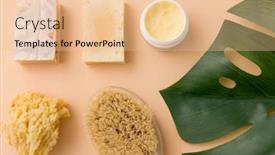  Presentation with natural soap - Colorful PPT layouts enhanced with beauty-spa-and-bath-concept backdrop and a lemonade colored foreground