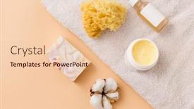  Presentation with natural soap - Audience pleasing PPT theme consisting of beauty-spa-and-wellness-concept backdrop and a lemonade colored foreground