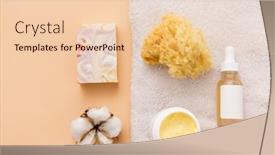  Presentation with natural soap - Theme with beauty-spa-and-wellness-concept background and a lemonade colored foreground