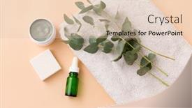  Presentation with serum - Colorful PPT theme enhanced with beauty-spa-and-wellness-concept backdrop and a lemonade colored foreground