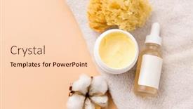  Presentation with essential oil - Cool new PPT layouts with beauty-spa-and-wellness-concept backdrop and a lemonade colored foreground