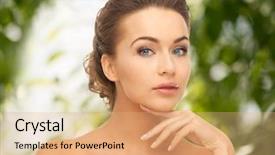  Presentation with hair spa - Audience pleasing PPT layouts consisting of beauty spa eco cosmetology concept - beautiful woman with long hair backdrop and a coral colored foreground