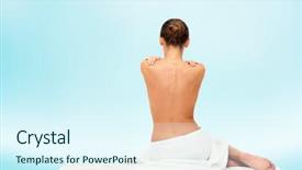  Presentation with blue spa - PPT layouts enhanced with beauty spa people and bodycare background and a cool aqua colored foreground