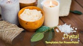  Presentation with cosmetics natural - Theme having beauty-spa-therapy-and-natural background and a tawny brown colored foreground