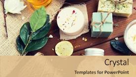  Presentation with wellness products - Beautiful slide deck featuring beauty spa therapy natural cosmetics backdrop and a lemonade colored foreground