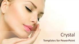  Presentation with natural skincare - PPT theme having cute little baby shoes on wood background top view background and a gray colored foreground