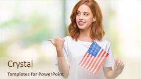  Presentation with flag of the philippines - Beautiful PPT theme featuring beauty standard - young beautiful woman holding flag backdrop and a  colored foreground