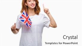  Presentation with math cubic roots of unity complex number - Audience pleasing slides consisting of beauty standard - young beautiful woman holding flag backdrop and a  colored foreground