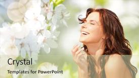  Presentation with cherry blossom - Audience pleasing theme consisting of beauty summer emotion expression backdrop and a soft green colored foreground