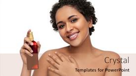  Presentation with african beauty - PPT theme featuring beauty-sun-protection-and-bodycare background and a coral colored foreground