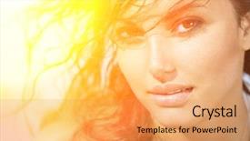  Presentation with summer sun - Slide deck featuring beauty sunshine girl portrait happy background and a yellow colored foreground